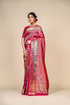 Rani South indian Silk Woven Zari Saree With Unstitched Blouse