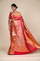 Rani South Indian Woven Zari Saree With Unstitched Blouse