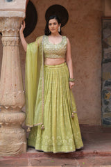 Georgette Sequence Lehenga Set With organza Dupatta