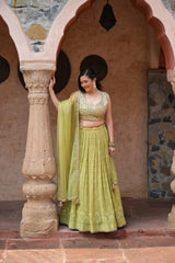 Georgette Sequence Lehenga Set With organza Dupatta