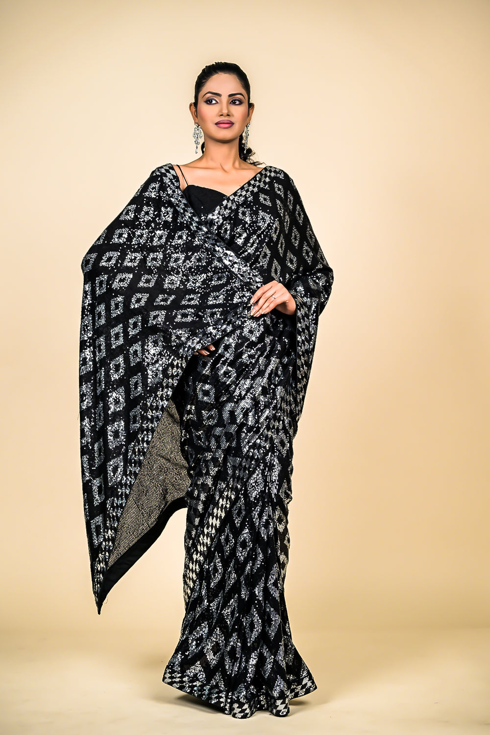 Georgette Embroidered Sequence Saree