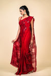 Maroon Sequence Embroidered Georgette Saree With Unstitched Blouse