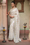 White Organza Swarovski Sequence Saree (Ft:-Kamya Panjabi)