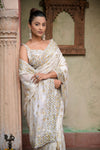 White Organza Swarovski Sequence Saree (Ft:-Kamya Panjabi)