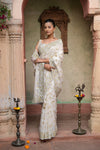 White Organza Swarovski Sequence Saree (Ft:-Kamya Panjabi)