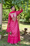 Rani Cotton Floor Length Readymade Suit With Silk Dupatta