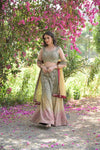 Mehndi Georgette Short Top Sharara Set With Net Dupatta