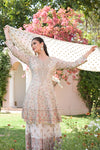Off White Georgette Readymade Sharara Set With Georgette Dupatta