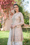 Off White Georgette Readymade Sharara Set With Georgette Dupatta