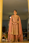 Onion Georgette Readymade Sharara Set With Georgette Dupatta