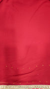Maroon Crepe Embriodered Saree With Unstitched Blouse