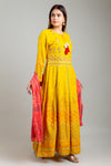 Mango Gold Cotton Readymade Suit And Pant With Cotton Dupatta