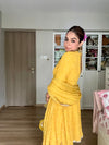 Mango Gold Georgette Readymade Sharara Set With Chinon Crepe Dupatta (Ft:-Gurleen Gambhir & Kamya Punjabi)