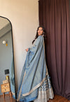 Rama Georgette Lehenga Set And Organza Tissue Dupatta With Readymade Blouse (Ft:-Review Addict)