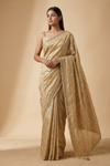 Tussar Khaddi Geogette Saree With Unstitched Blouse (Ft:-Guneet Virdi)