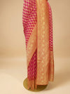 Rani Red Khaddi Georgette Saree With Unstitched Blouse