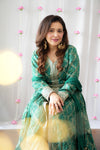 Bottle Green Dolna Floor Length Readymade Suit And Pant With Chinon Dupatta (Ft:-Anjan Prasad)