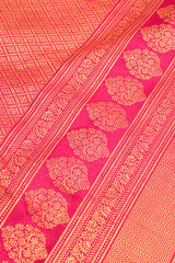 Violet South Indian Silk Woven Zari Saree With Unstitched Blouse