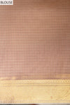 Peach Banarasi Woven Zari & Threadwork Cotton Saree With Unstitched Blouse