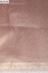 Pink Banarasi Woven Zari & Threadwork Cotton Saree With Unstitched Blouse