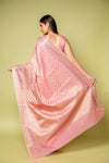 Gajari Banarasi Woven Zari Cotton Saree With Unstitched Blouse