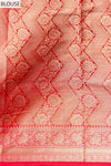 Maroon Banarasi Woven Zari Cotton Saree With Unstitched Blouse