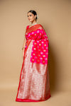 Rani Banarasi Woven Zari Silk Saree With Unstitched Blouse