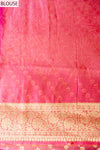 Gajari Banarasi Woven Zari Cotton Saree With Unstitched Blouse