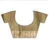 Pista Banarasi Woven Zari & Threadwork Cotton Saree With Unstitched Blouse