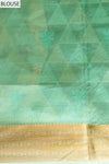 Tea Green Banarasi Woven Zari & Threadwork Cotton Saree With Unstitched Blouse