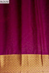 Garnet Banarasi Woven Zari Chinon Saree With Unstitched Blouse