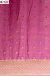 Gajari Banarasi Woven Zari Khaddi Georgette Saree With Unstitched Blouse