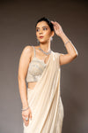 Tussar Cutdana, Bead & Sequence Lycra Pre-Draped Designer Saree With Readymade Blouse