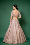 Gajari Swarovski, Threadwork, Embroidered, Mirror, Bead, Sequence Net Lehenga Set With Readymade Blouse