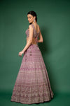 Mauve Mirror, Zari, Threadwork, Embroidered, Bead, Sequence Georgette Lehenga Set With Readymade Blouse