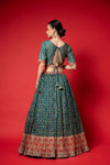 Rama Swarovski, Bead, Mirror, Banarasi Woven Zari Dolna Lehenga Set With Readymade Blouse