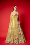 Pista Swarovski, Mirror, Threadwork, Embroidery, Bead & Sequence Net Lehenga Set With Readymade Blouse