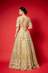 Pista Swarovski, Mirror, Threadwork, Embroidery, Bead & Sequence Net Lehenga Set With Readymade Blouse