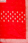 Red Swarovski & Zari Threadwork Dolna Unstitched Salwar Suit With Dolna Dupatta