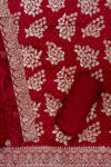 Maroon Swarovski & Zari Threadwork Organza Unstitched Salwar Suit With Organza Dupatta