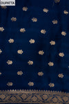 Midnight Blue Woven Zari Satin Unstitched Salwar Suit With Satin Dupatta