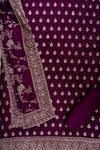 Garnet Swarovski & Zari Threadwork Cotton Unstitched Salwar Suit With Cotton Dupatta