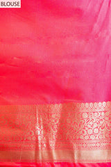 Rani Banarasi Silk Woven Zari Saree With Unstitched Blouse