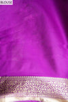 Magenta Banarasi Silk Woven Zari Saree With Unstitched Blouse