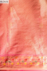 Tussar Organza Banarasi Woven Zari Saree With Unstitched Blouse