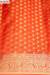 Red Banarasi Silk Woven Zari Saree With Unstitched Blouse