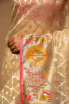 Tussar Banarasi Woven Zari Cotton Saree With Unstitched Blouse