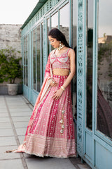 Rani Gajari Georgette Lehenga Set With Readymade Blouse