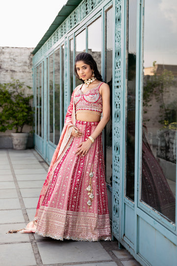 Rani Gajari Georgette Lehenga Set With Readymade Blouse