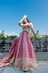 Rani Gajari Georgette Lehenga Set With Readymade Blouse